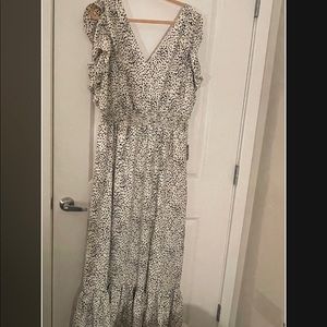 Express Womens long frilly ruffled XL dress